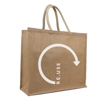 Jute shopper taske med logo